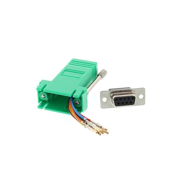 Green DB9 Female To RJ45 Modular Adapter