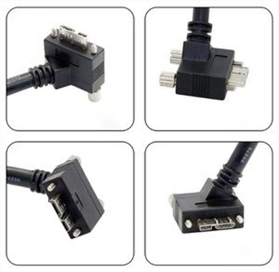 45 градусов Угол Micro USB Винтовое крепление к USB 3.0 кабель