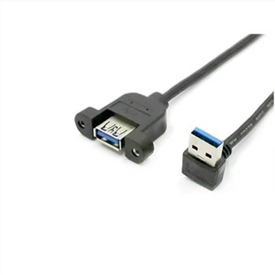 Угол наклона вниз USB 3.0 мужской для панели крепления женского кабеля
